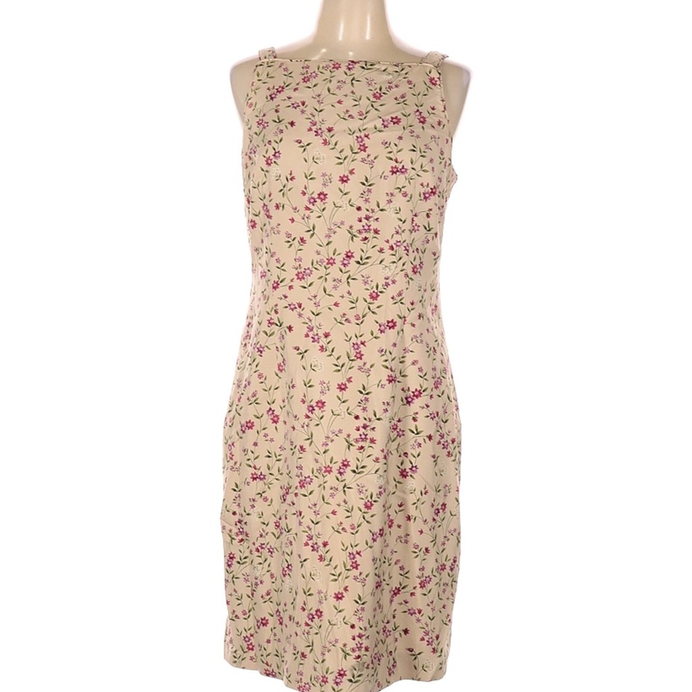Vintage Ann Taylor floral tan mini dress!